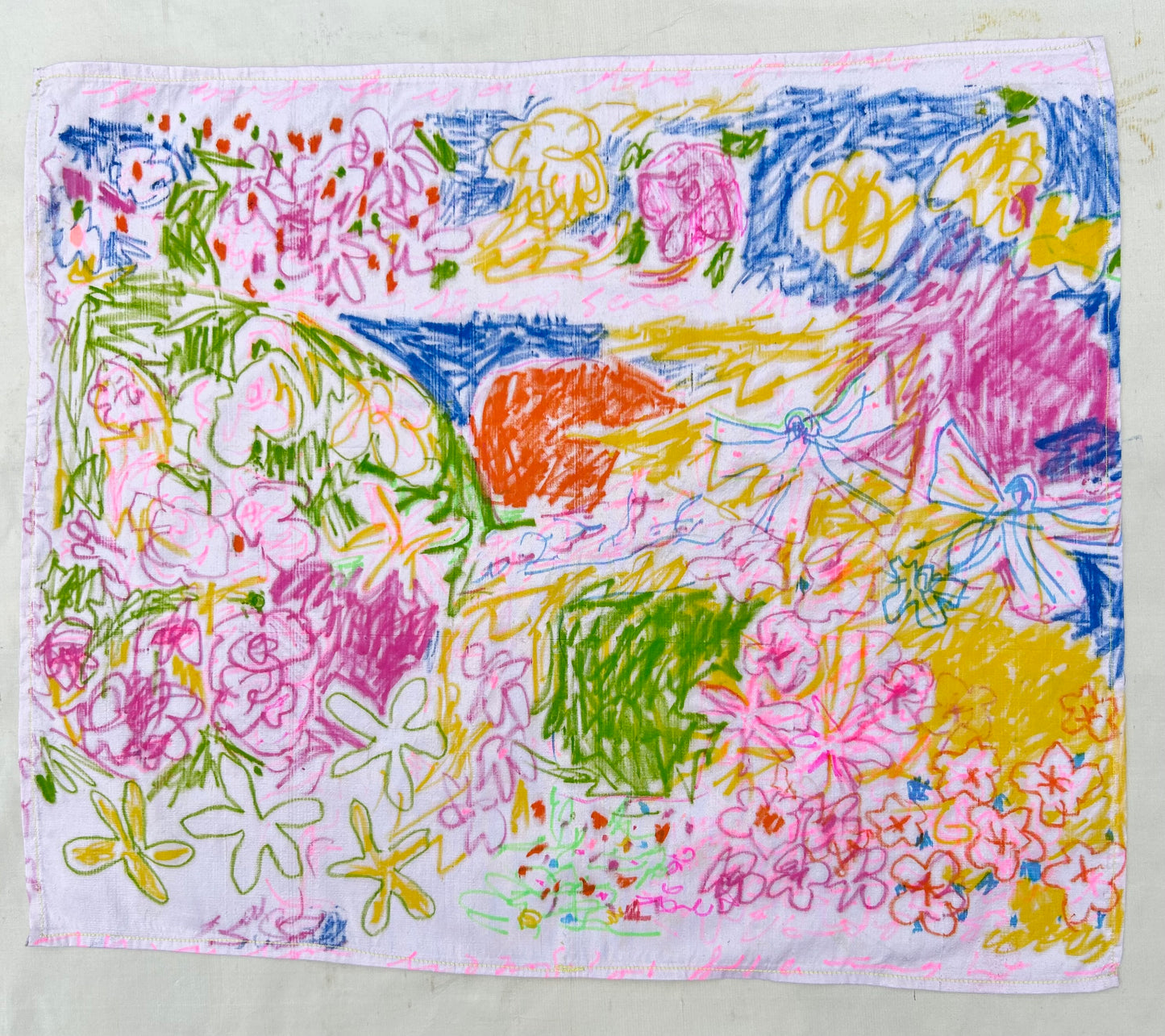 Pinkie silk Drawing Technicolour Patchwork